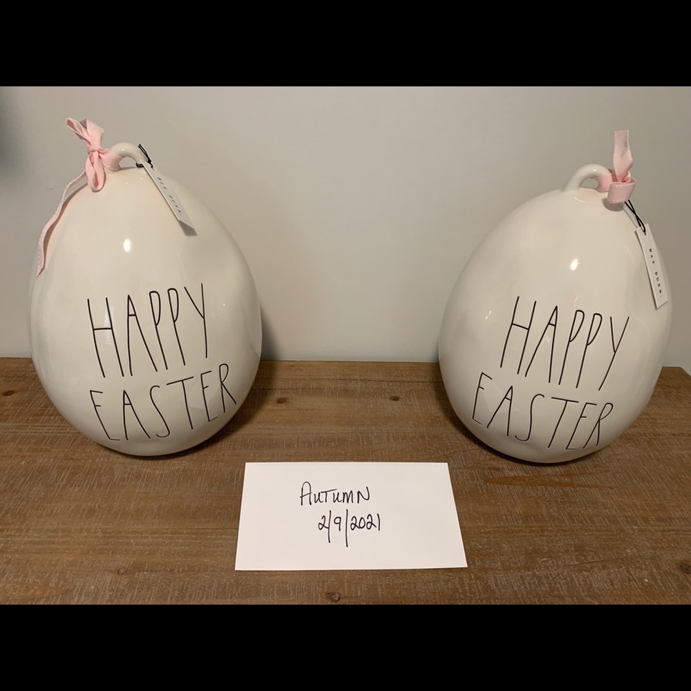 Rae Dunn Large happy Easter eggs